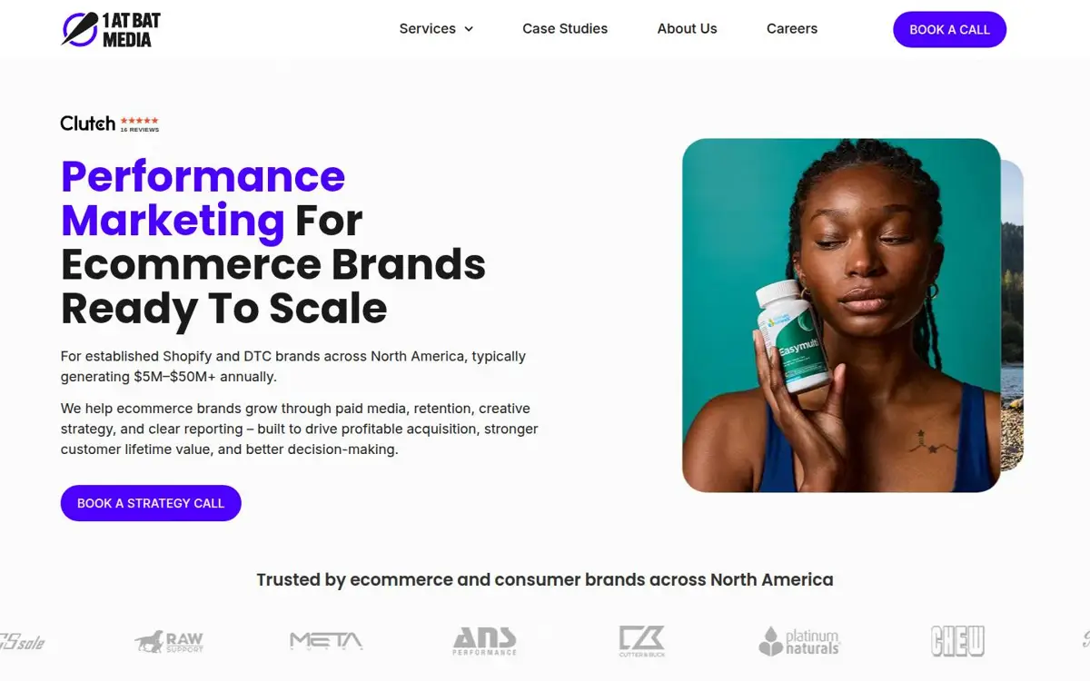 Homepage of 1 At Bat Media