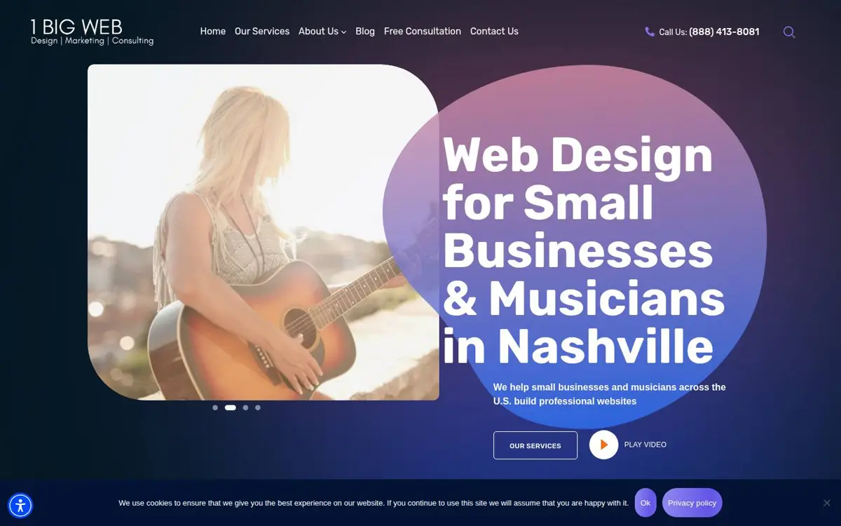Homepage of 1 BIG WEB Design Firm