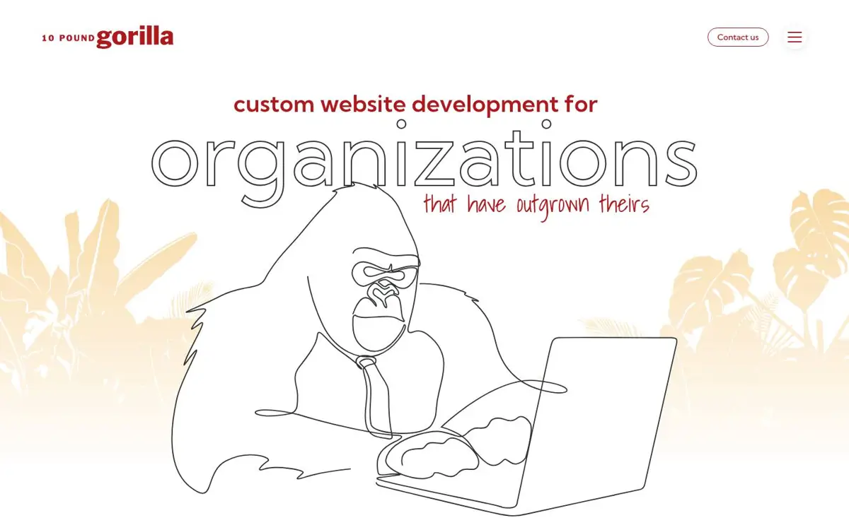 Homepage of 10 Pound Gorilla