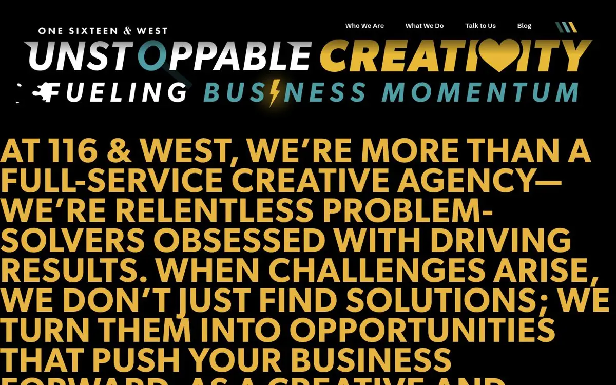 Homepage of 116 & West