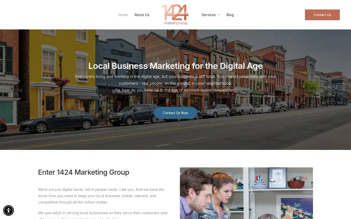 Homepage of 1424 Marketing Group