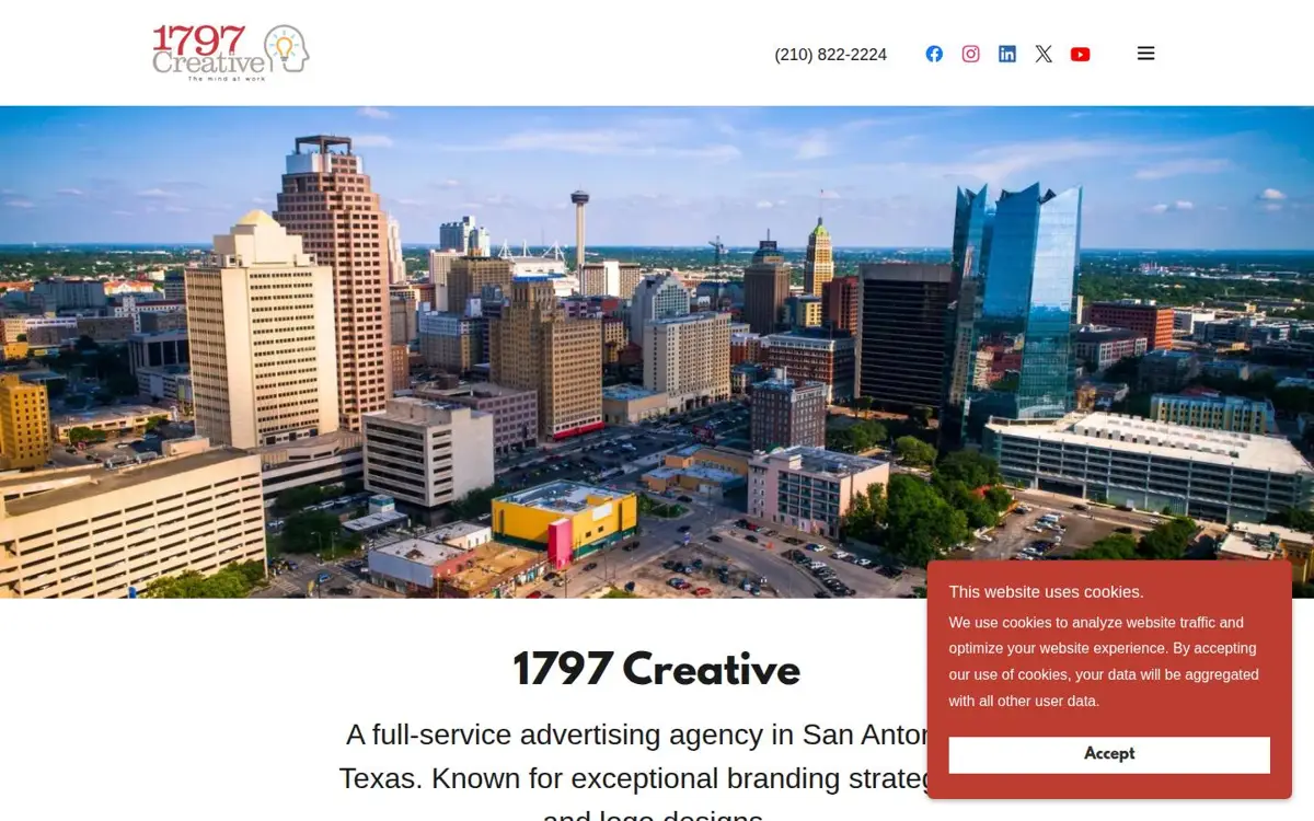 Homepage of 1797 Creative