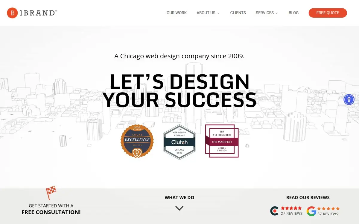 Homepage of 1Brand Design