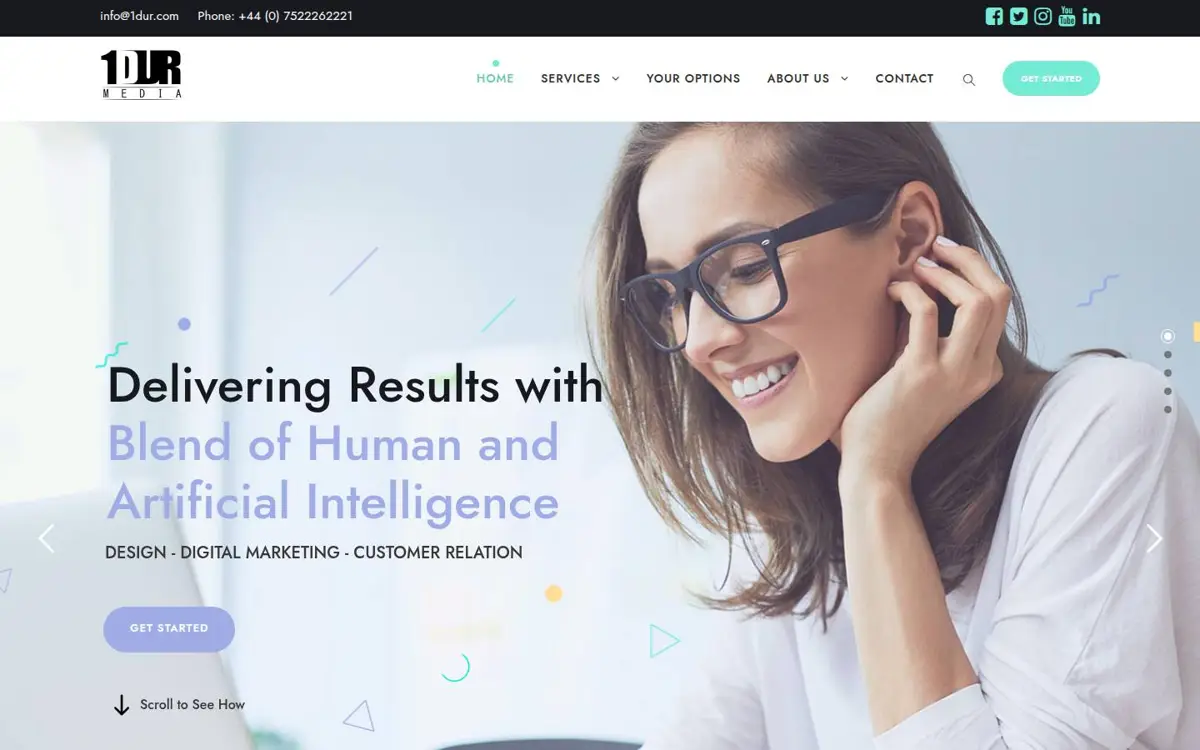 Homepage of 1DUR Media