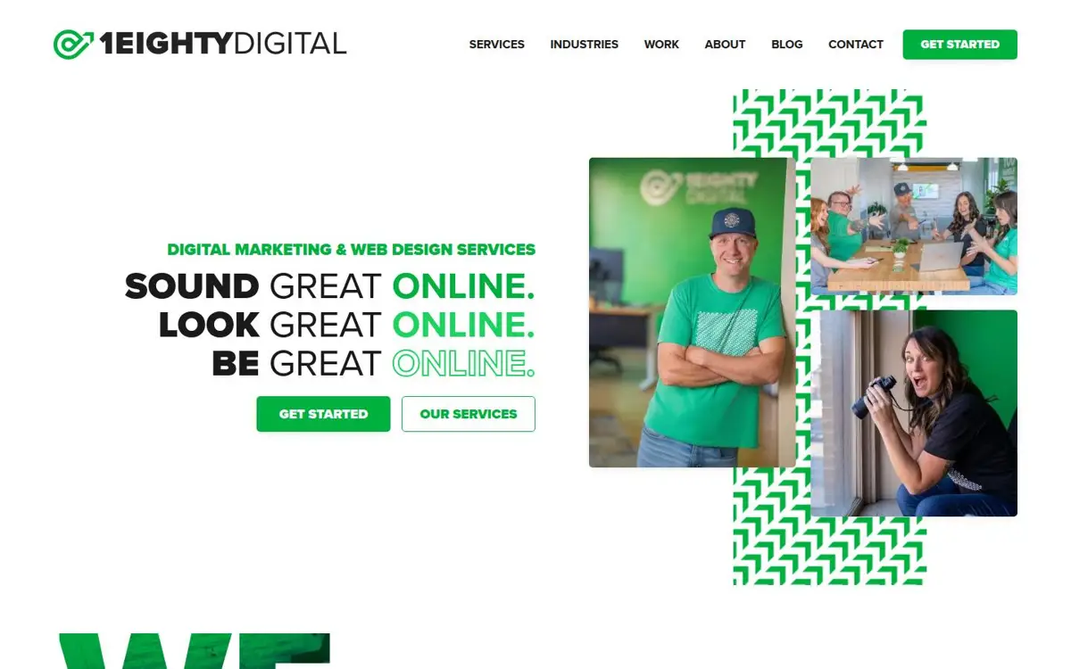 Homepage of 1Eighty Digital