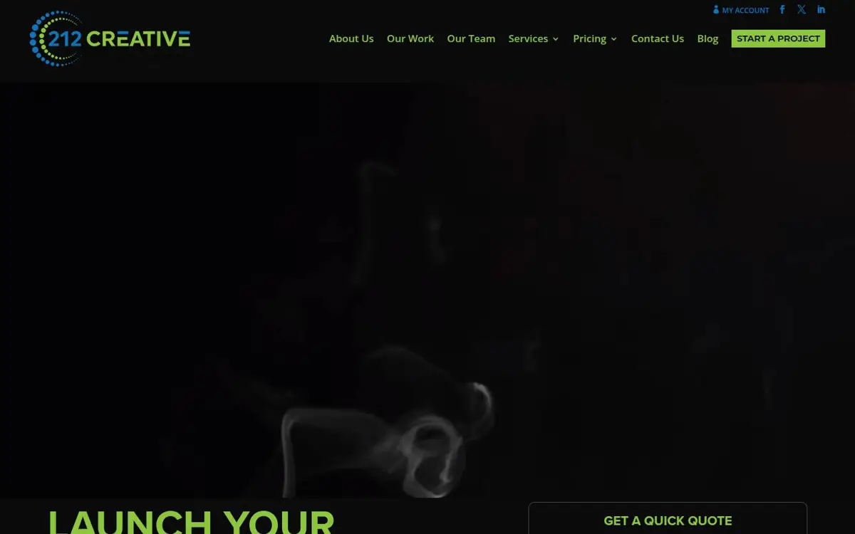 Homepage of 212 Creative, LLC