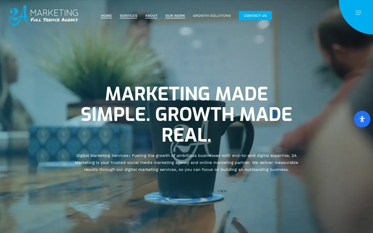 Homepage of 2A Marketing