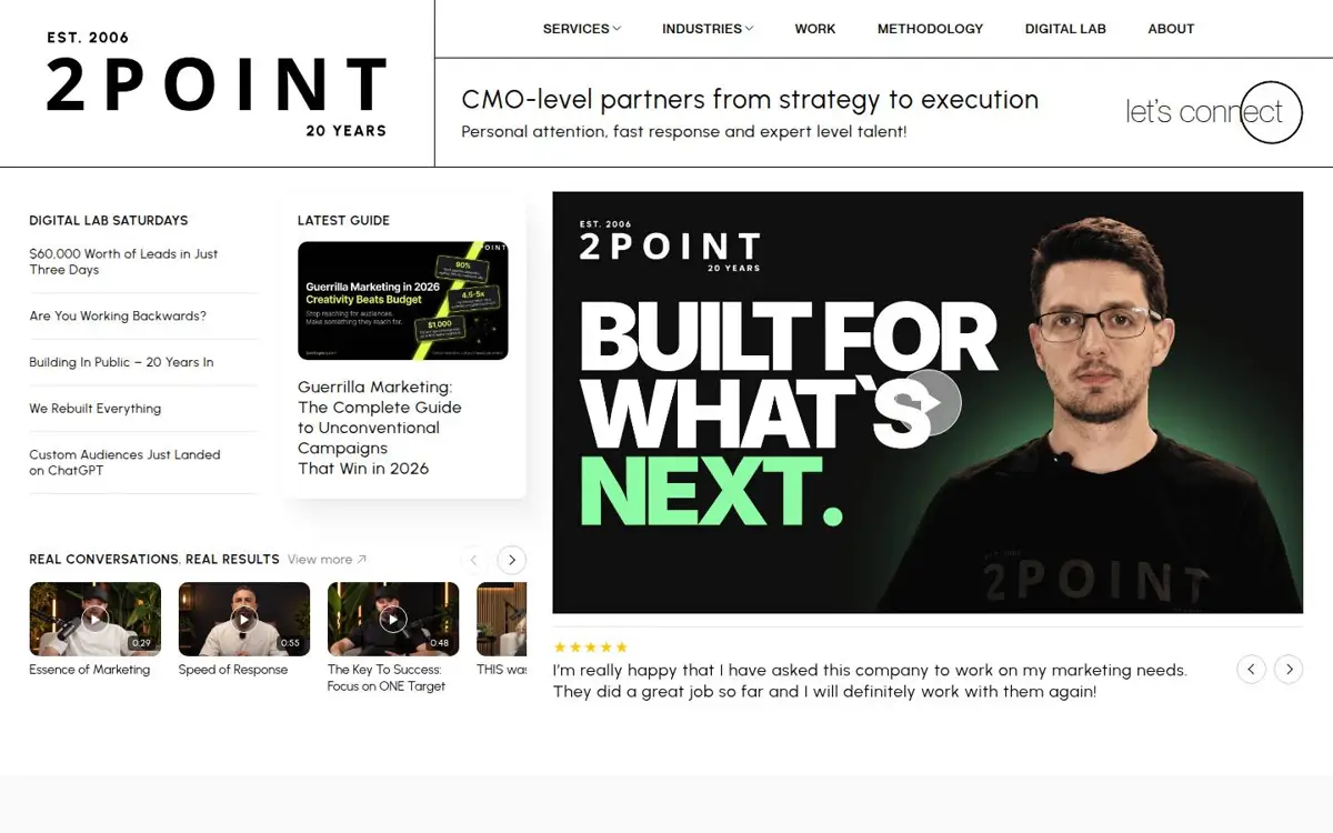 Homepage of 2POINT Agency