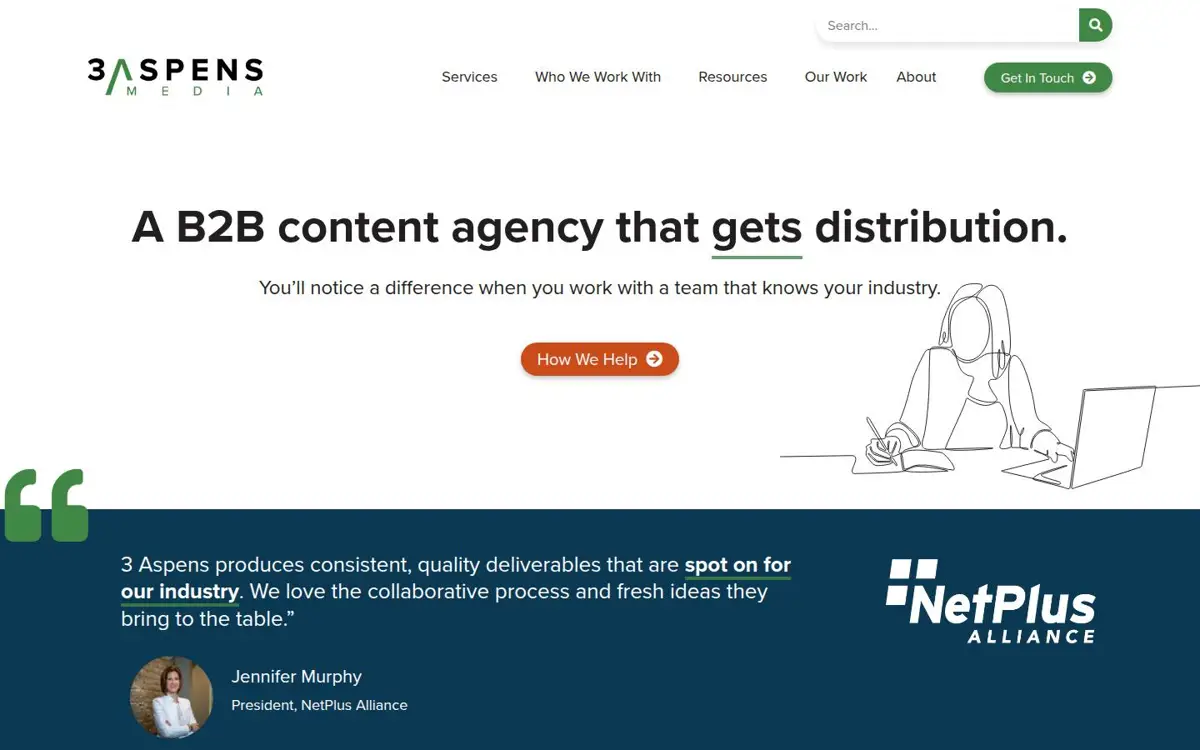 Homepage of 3 Aspens Media