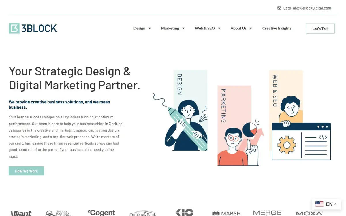 Homepage of 3Block Digital