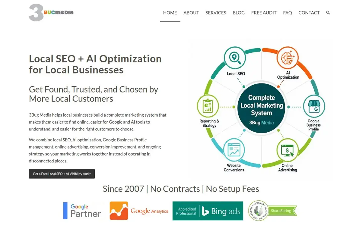 Homepage of 3Bug Media
