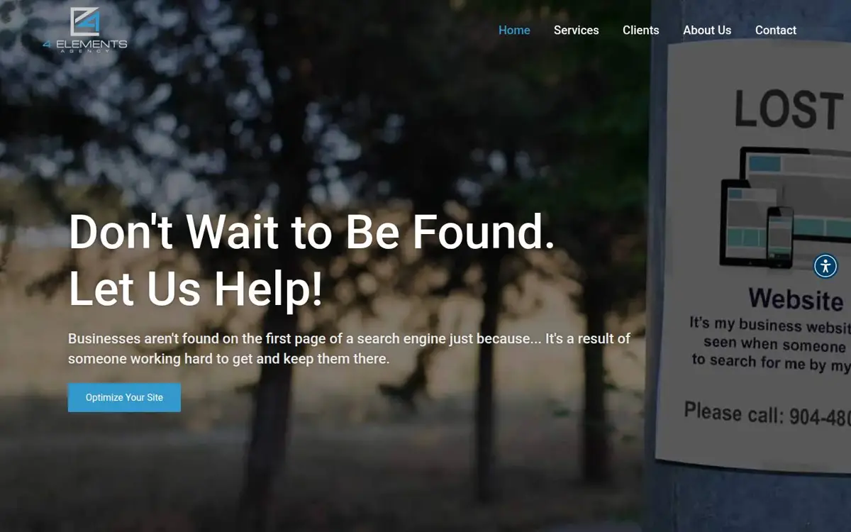 Homepage of 4 Elements Agency