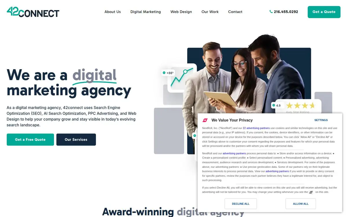 Homepage of 42connect