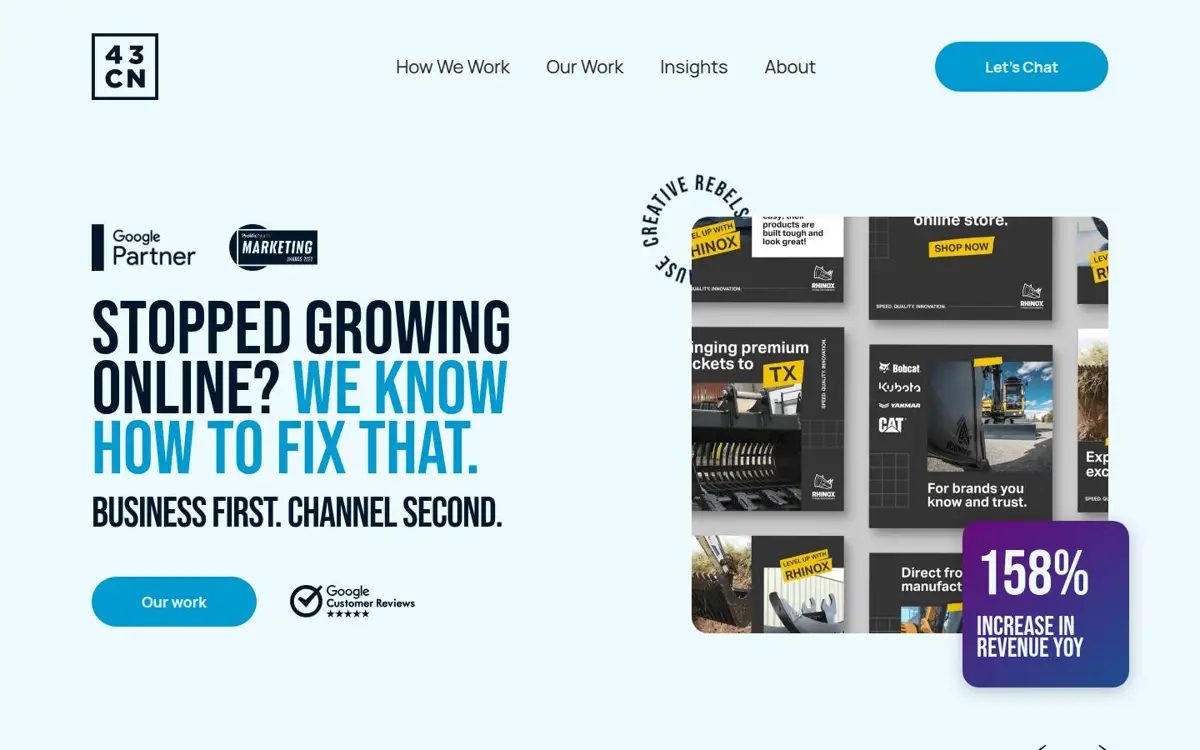 Homepage of 43 Clicks North