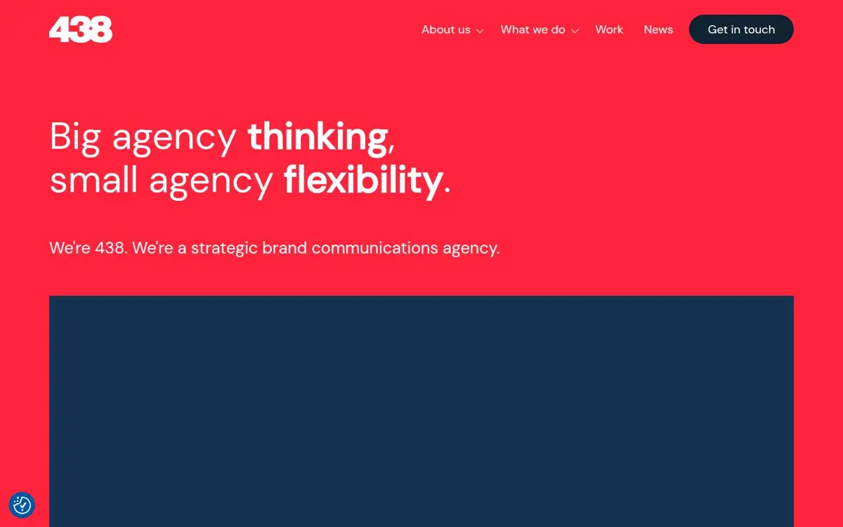 Homepage of 438 Marketing