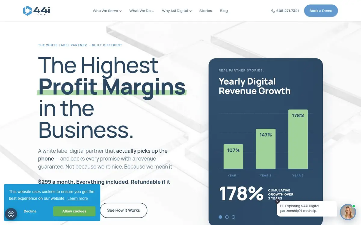 Homepage of 44i Digital