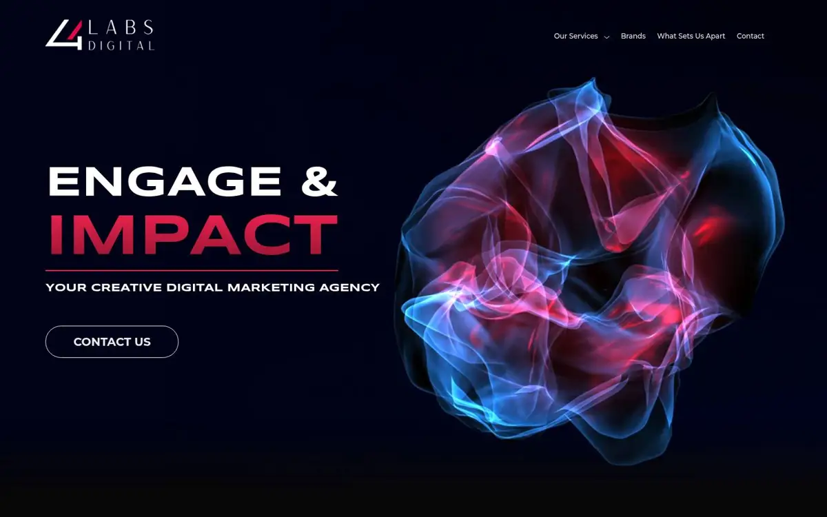 Homepage of 4Labs Digital