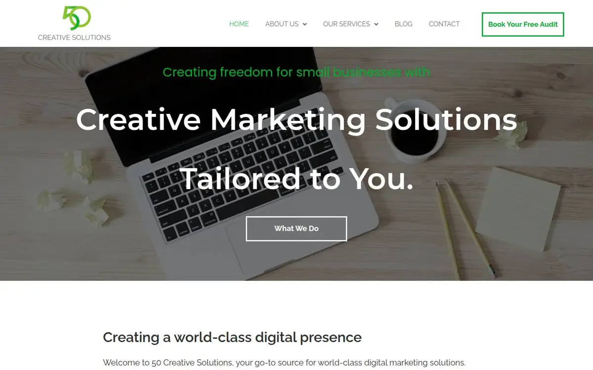Homepage of 50 Creative Solutions