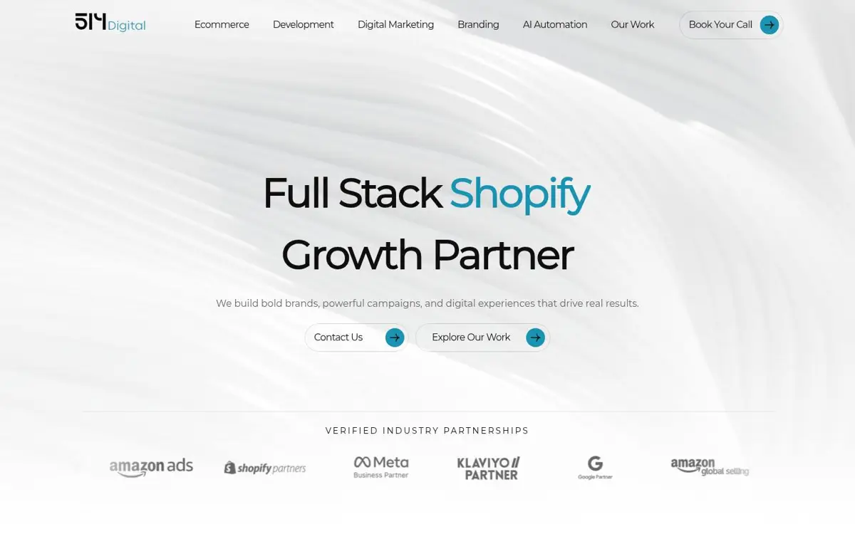 Homepage of 514 Digital