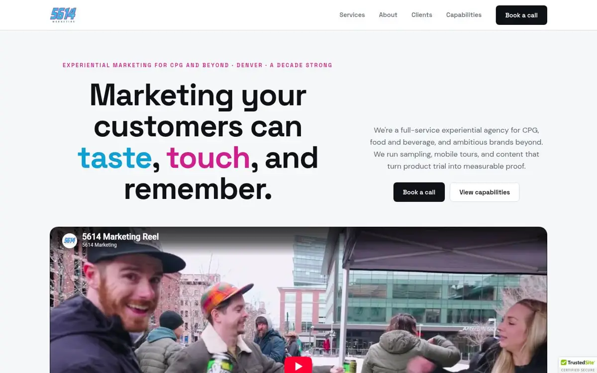 Homepage of 5614 Marketing