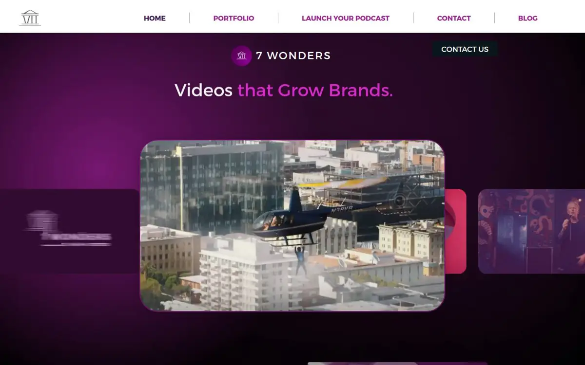 Homepage of 7 Wonders Cinema