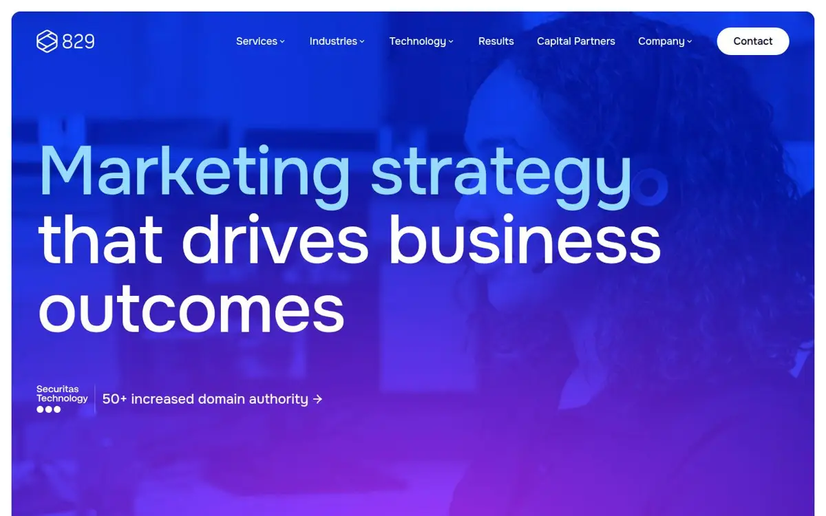 Homepage of 829 Studios