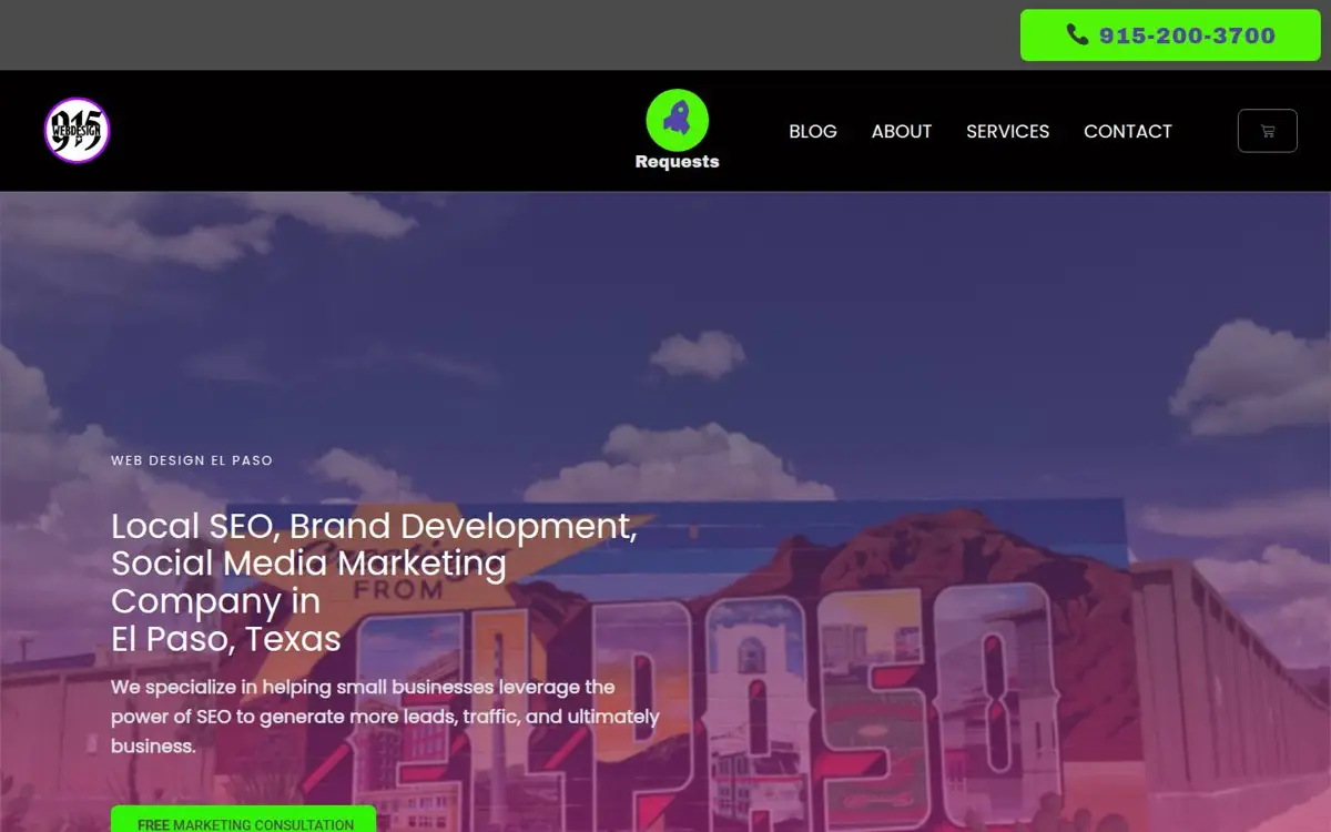 Homepage of 915 Web Design