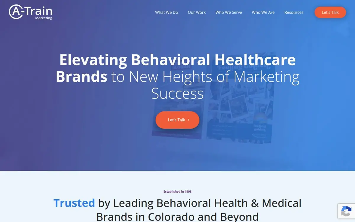 Homepage of A-Train Marketing