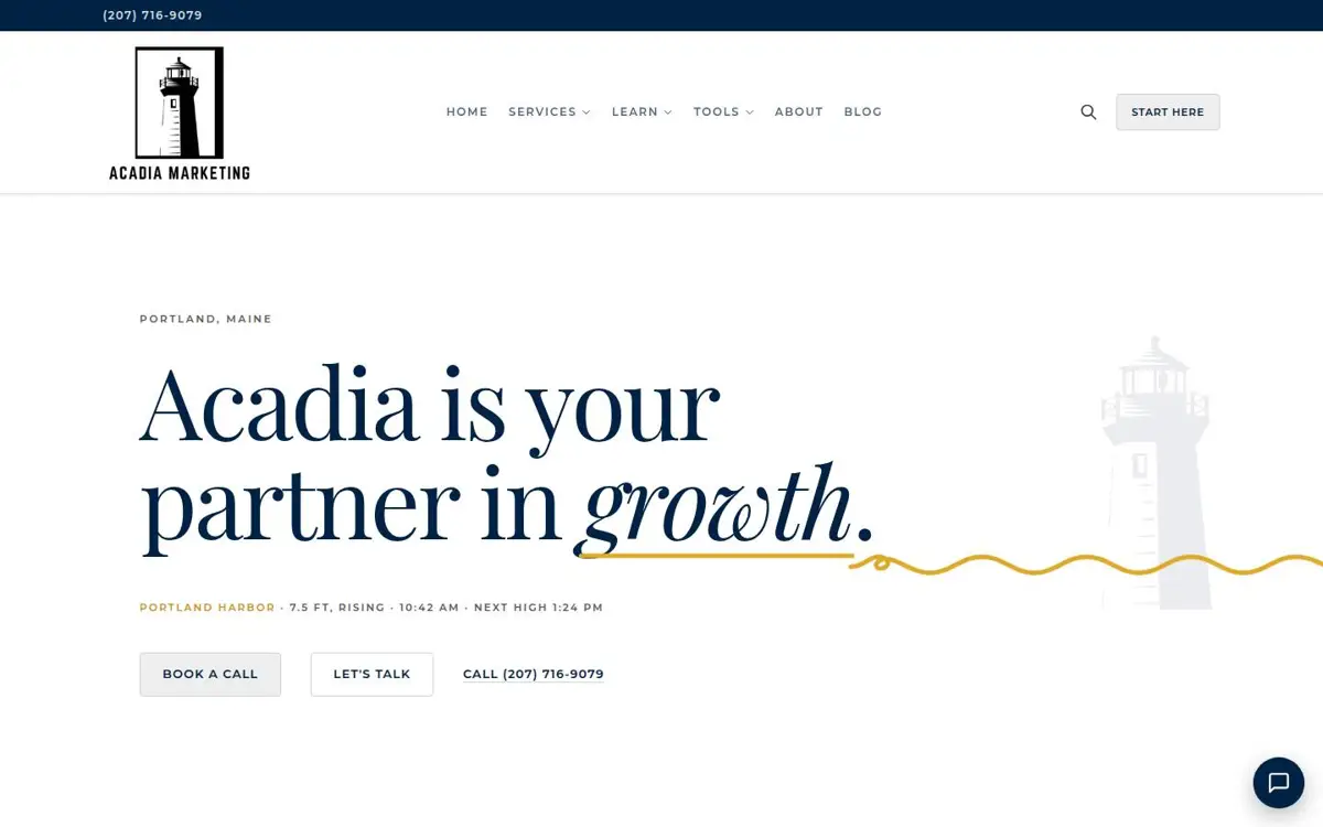 Homepage of Acadia Marketing of Maine
