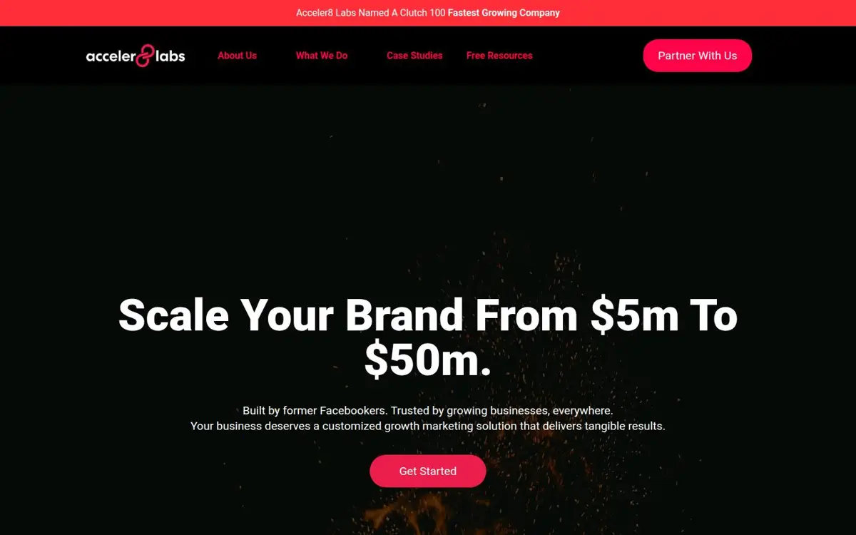 Homepage of Acceler8 Labs