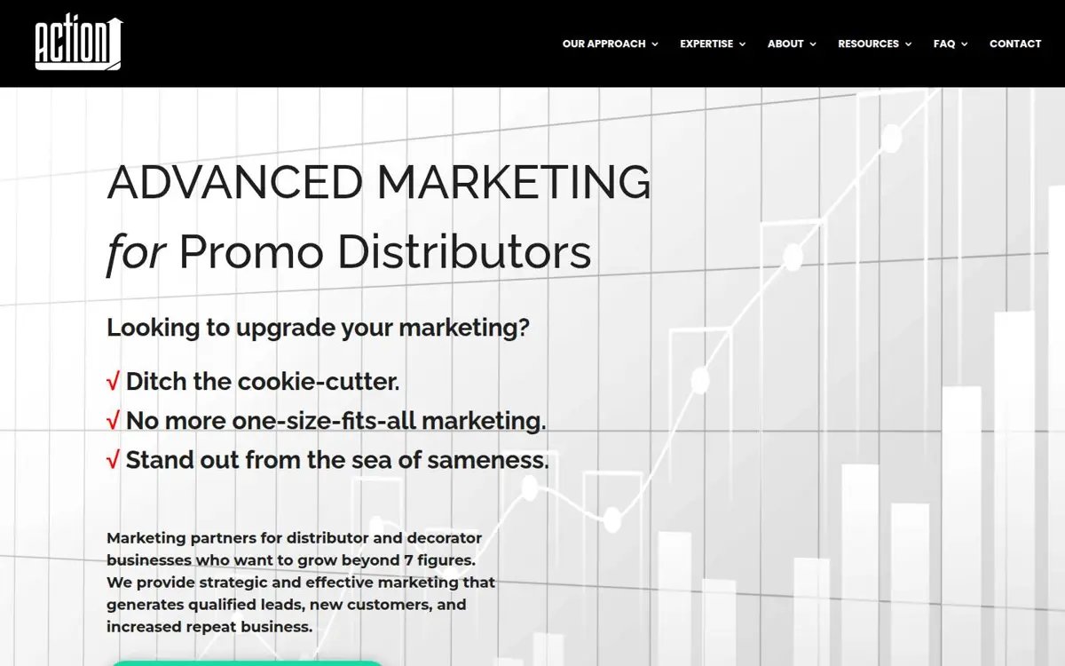 Homepage of Action Marketing Co.