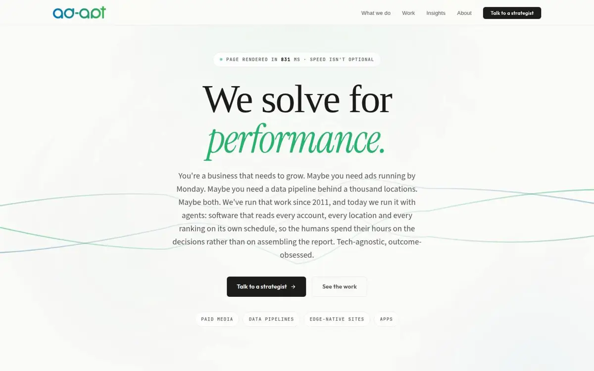 Homepage of Ad-Apt