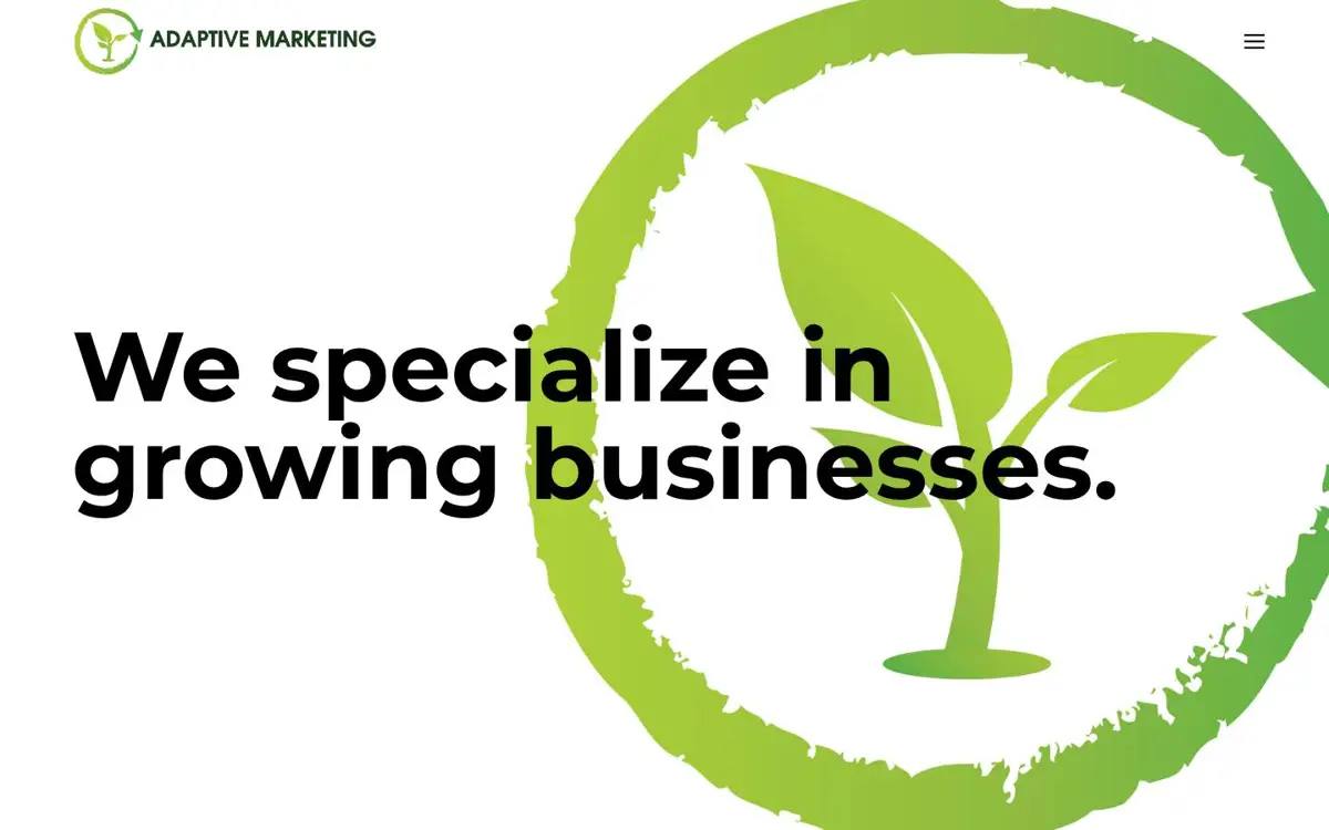 Homepage of Adaptive Marketing