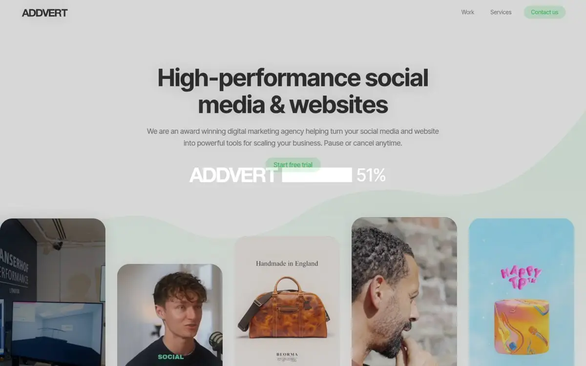 Homepage of ADDVERT