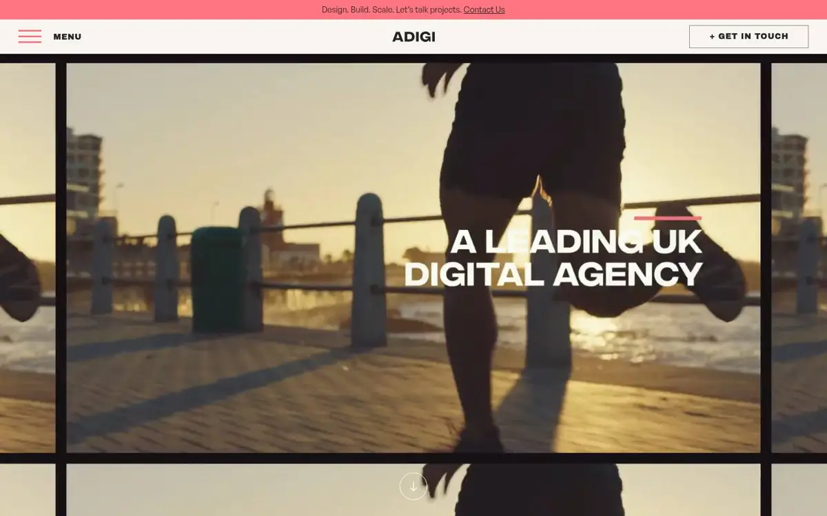 Homepage of adigi digital agency