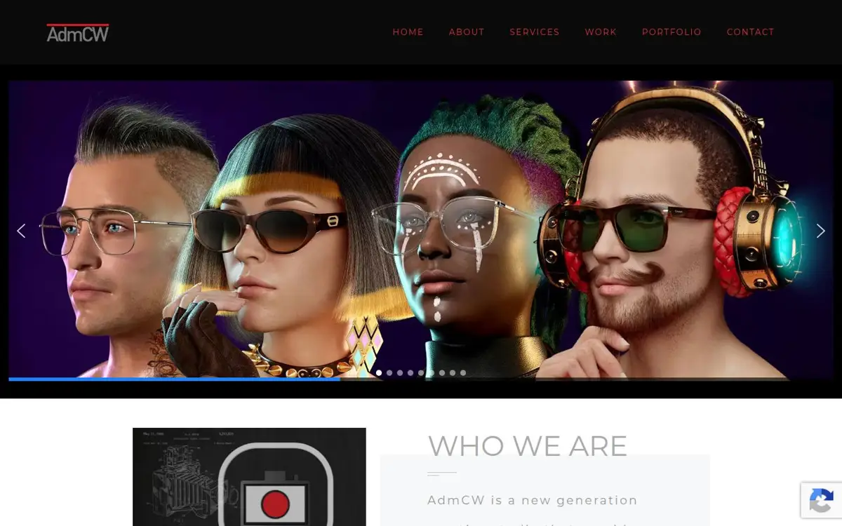 Homepage of AdmCW Creative Workshop