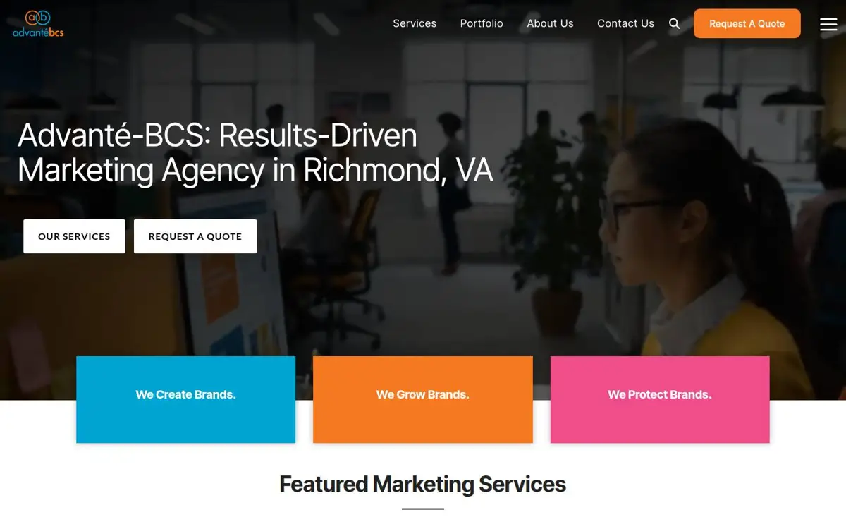 Homepage of Advanté-BCS