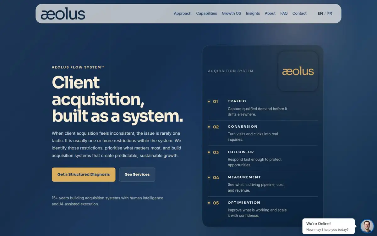 Homepage of Aeolus Digital Inc.