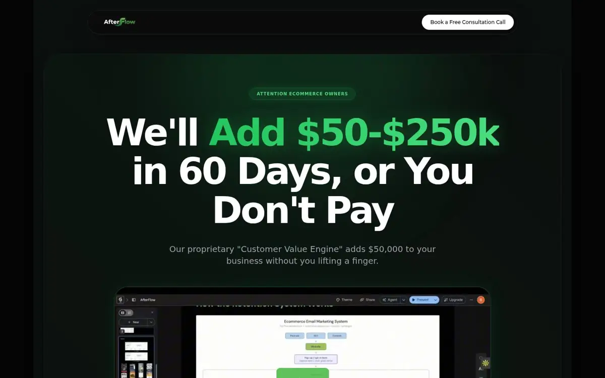 Homepage of AfterFlow