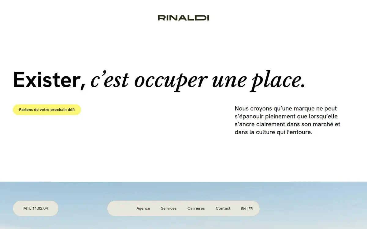 Homepage of Agence Rinaldi