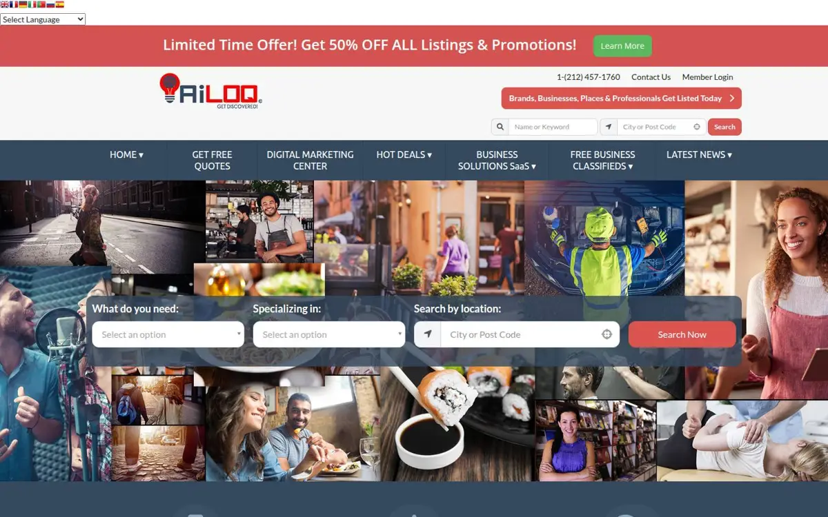 Homepage of AiLOQ Corp