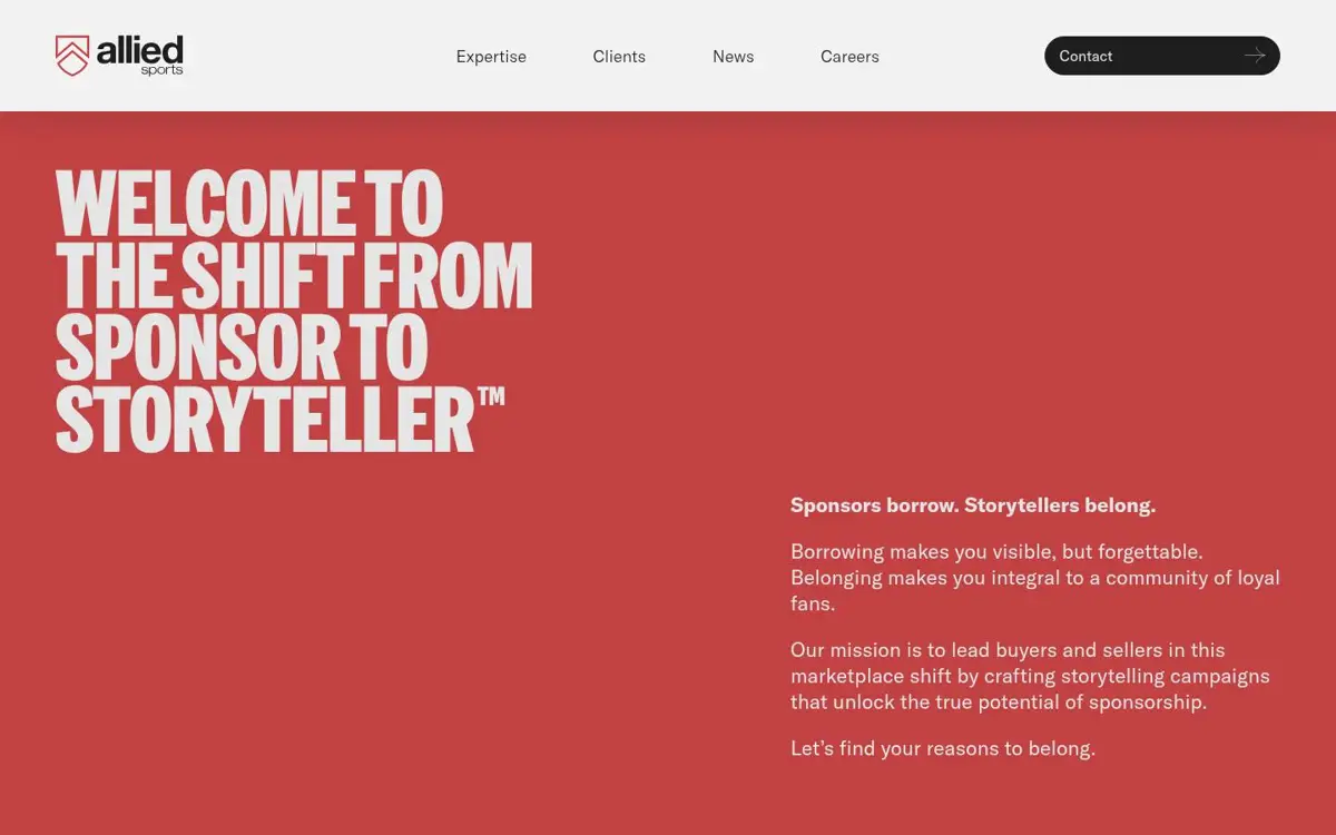 Homepage of Allied Sports