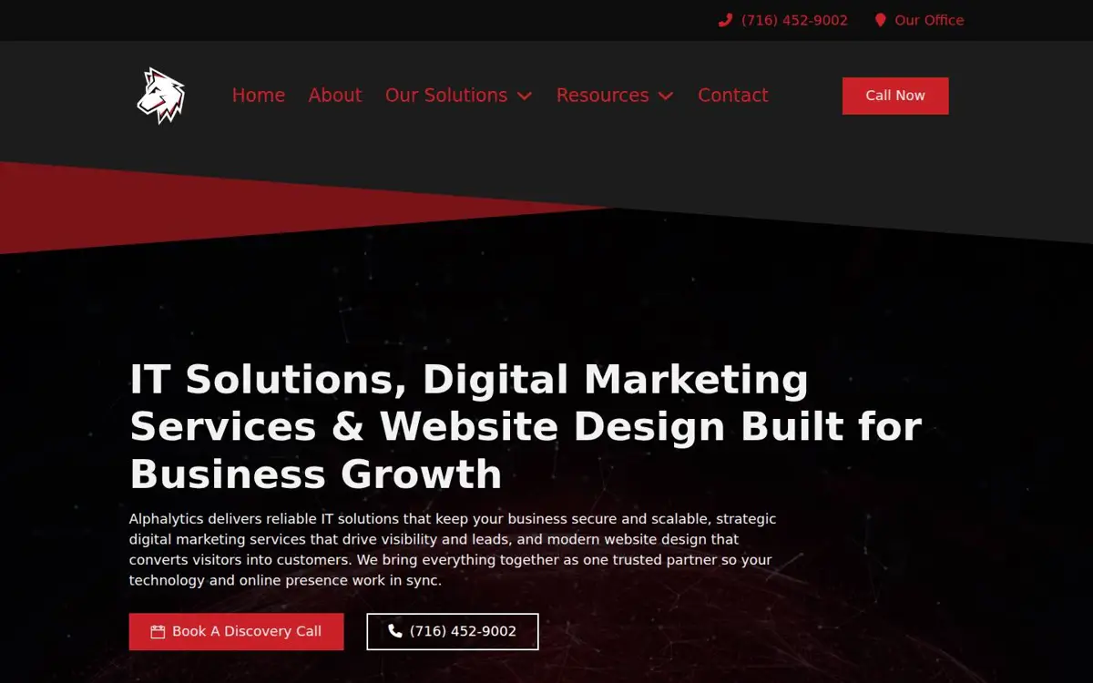 Homepage of Alphalytics