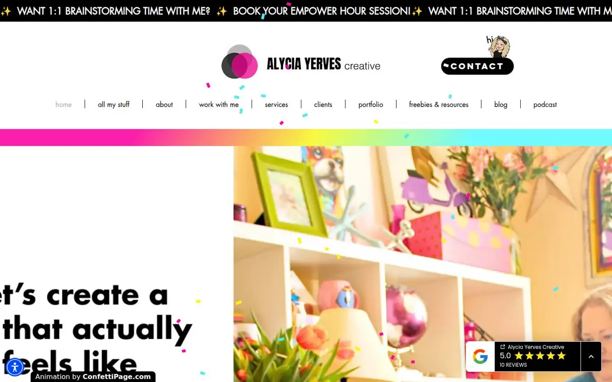 Homepage of Alycia Yerves Creative
