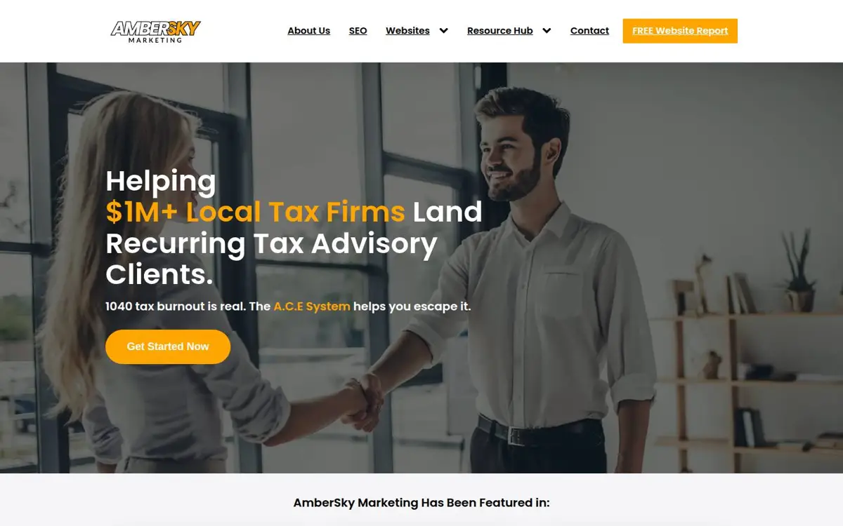 Homepage of AmberSky Marketing Ltd.