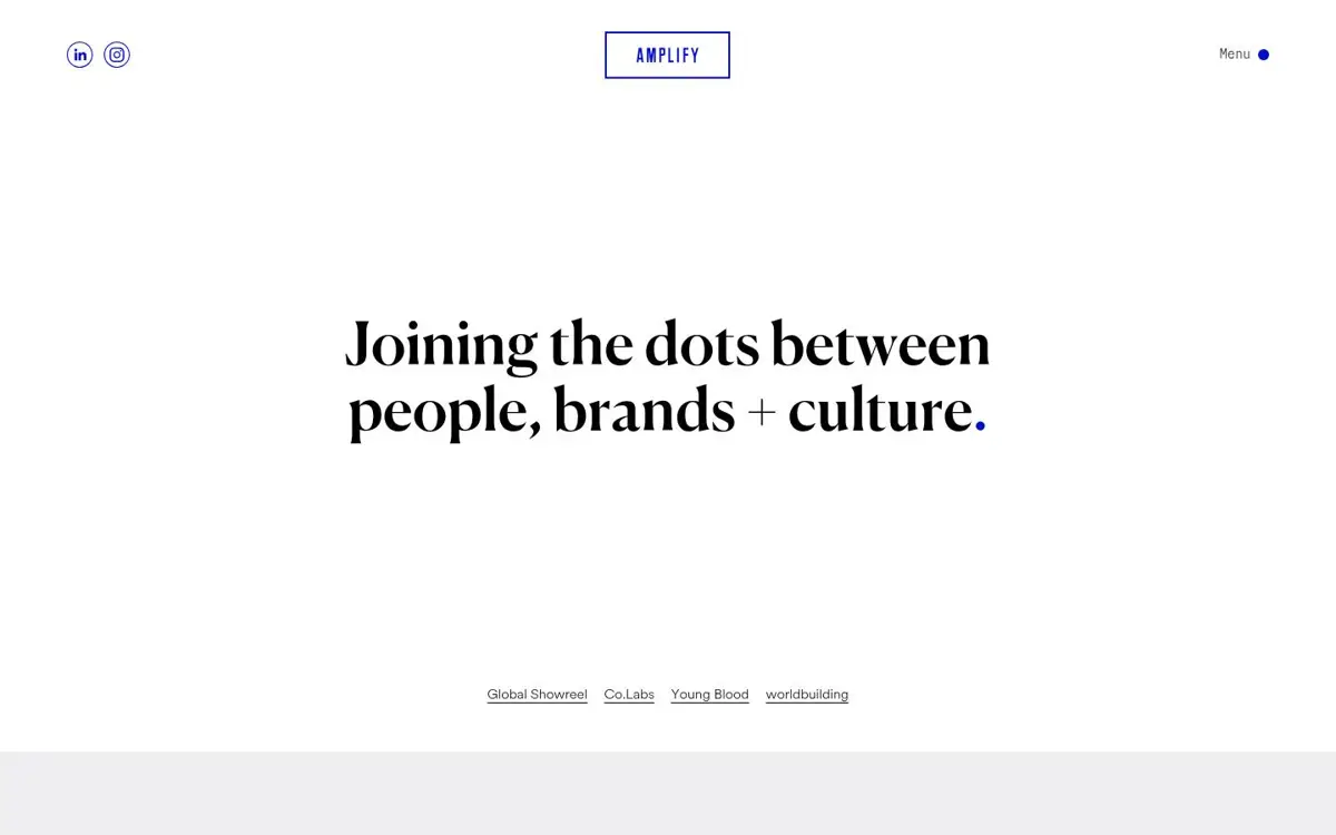 Homepage of Amplify