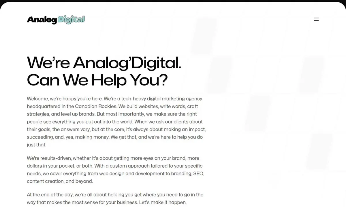 Homepage of Analog\'Digital