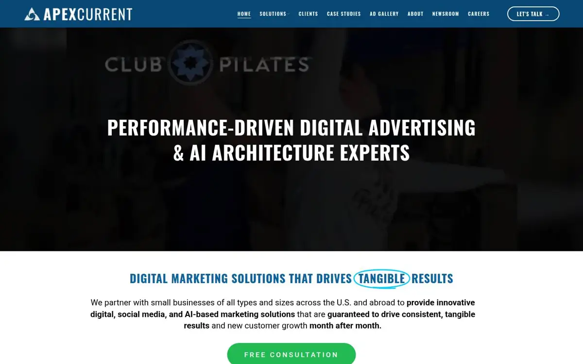 Homepage of Apex Current