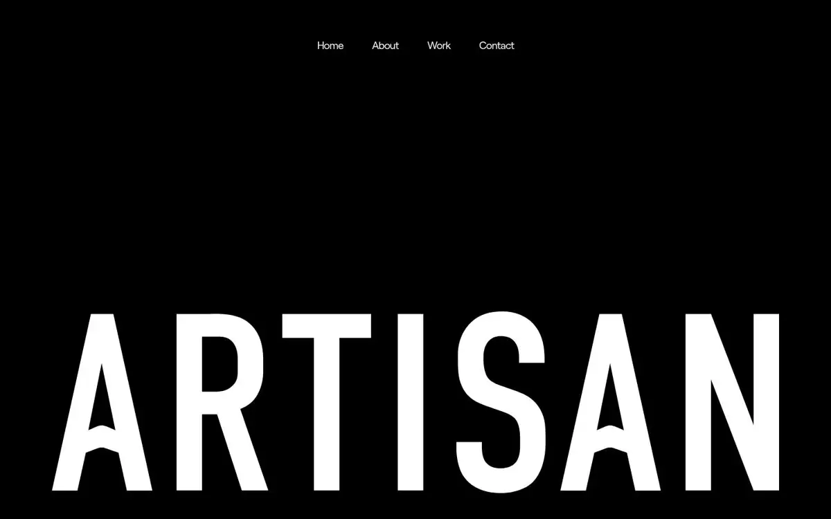 Homepage of Artisan Agency
