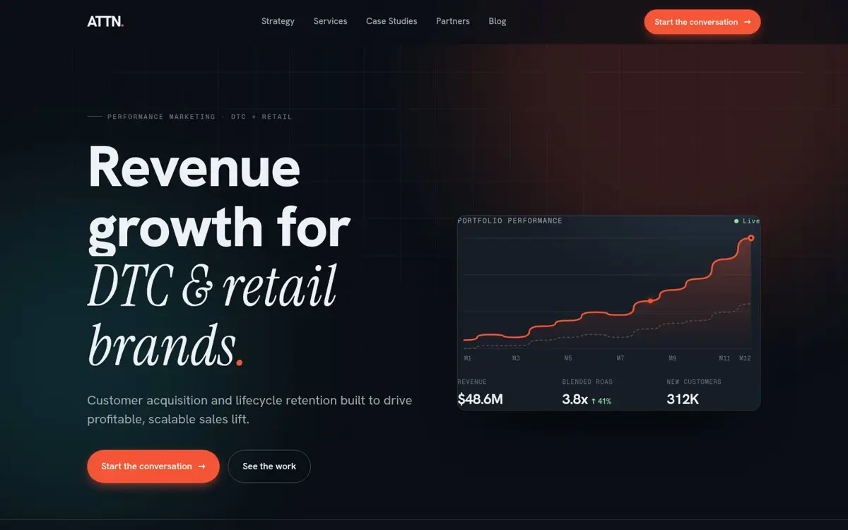 Homepage of ATTN Agency